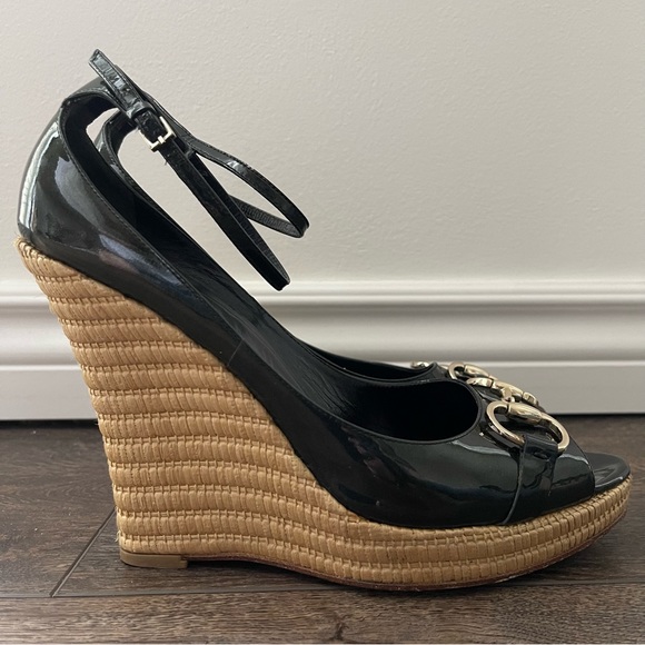 Gucci Shoes Gucci Horsebit Patent Leather Espadrille Wedges Poshmark